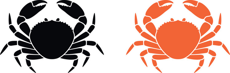 Crab logo. Isolated crab on white background