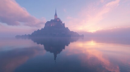 Serene Sunrise Over Majestic Island Sanctuary