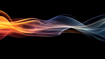 Colorful Waves of Light on Black Background