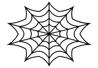 Minimalist Continuous Line Art of a Spider Web – Abstract Vector Design