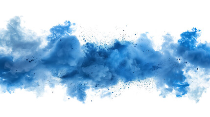 Obraz premium Set of A stunning blue watercolor backdrop with flowing ink patterns spreading gracefully on transparent background. Ai generated