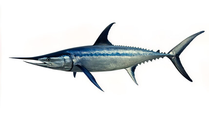 Naklejka premium A swordfish isolated on a white background.