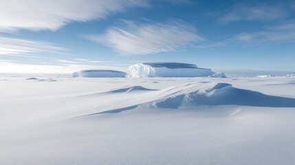 Vast Icy Landscape Under Clear Blue Sky