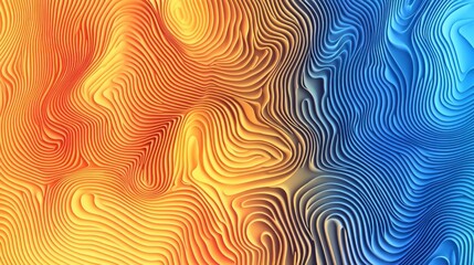 Fototapeta premium Colorful Abstract Waves in Orange and Blue Tones