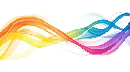 Colorful Waves on White Background for Creative Design