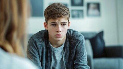 A youth attending a counseling session as part of a diversion program, demonstrating alternative approaches in juvenile justice