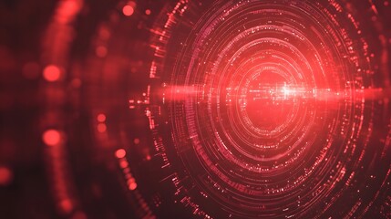 Fototapeta premium Red technology background and abstract digital tech circle.copy space. 