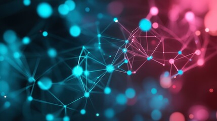 Abstract Network Connections with Bright Colors