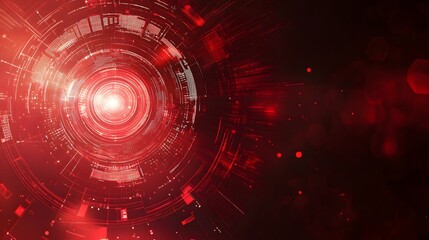 Obraz premium Red technology background and abstract digital tech circle.copy space. 