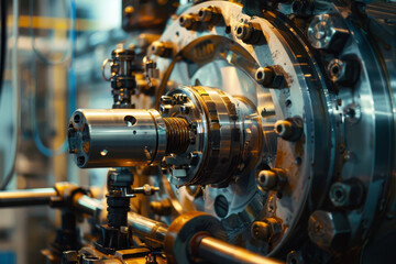 Obraz premium A machine with many parts and a lot of screws