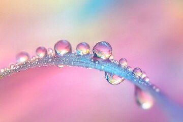 Water Drops on a Leaf: A Pastel Dream