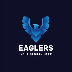 Eagle logo gradient colorful vector icon illustration