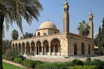 Fototapeta premium Beautiful mosque as a place of worship for Muslims created with Generative AI