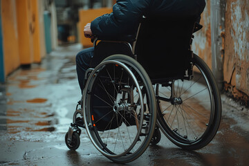 An image of a person in a wheelchair, symbolizing inclusiveness, represents the values of equality, accessibility, and the celebration of diversit