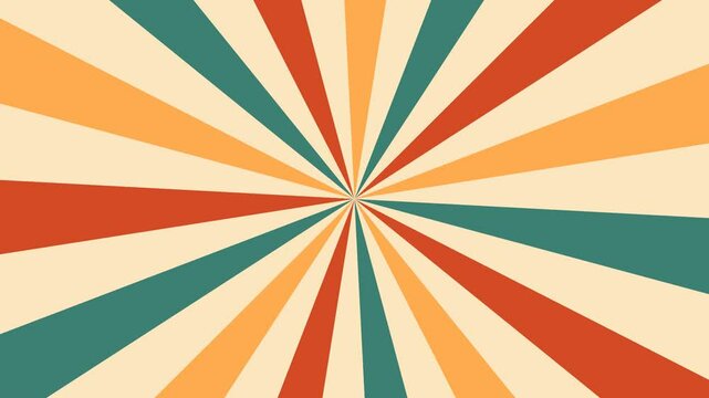 retro background with sun rays animation video