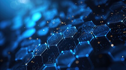 Obraz premium Abstract technology or medical background with hexagons shape pattern. Concepts and ideas for healthcare technology, innovation medicine, health, science and research,