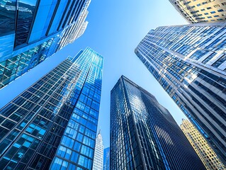 Obraz premium Towering Skyscrapers Epitomize the Prestige and Economic Might of the City s Financial District