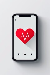 a smartphone with a heart beat icon on it