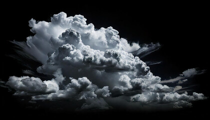 Dramatic Cumulus Clouds on Dark Sky / Cloud Brush Texture