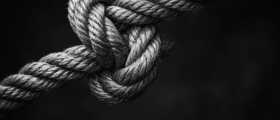  A monochrome image of a rope forming a Boat Knot