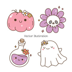 Adorable Halloween Set. Vector llustration