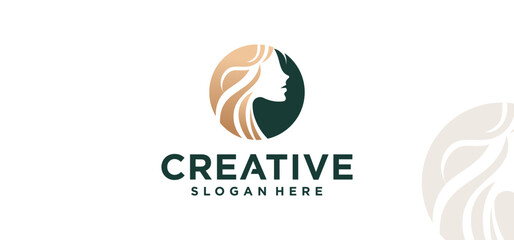 Women's hair care logo design, beauty salon logo, hair care.