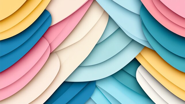 Colorful abstract layers with smooth curves, creating a dynamic and modern design suitable for backgrounds or creative projects.