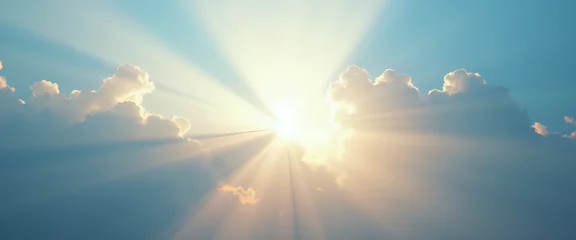  Sun rays breaking through clouds at dawn © YoungMok
