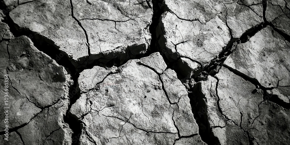 Poster The image is a close up of a rock with deep cracks and holes
