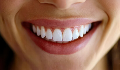 Fototapeta premium A woman with a big smile showing her teeth