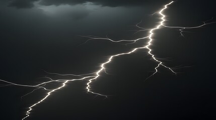 Lightning Abstract: An artistic close-up of lightning&rsquo;s branching patterns against a black background. It resembles a fractal. 
