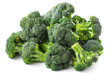 A bunch of broccoli is piled on top of each other