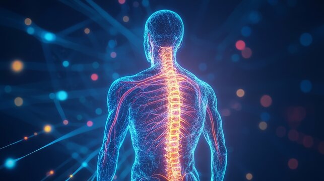 An illustration of the parasympathetic nervous system calming the body after stress
