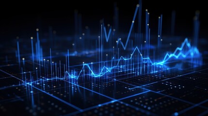 Abstract Blue Digital Lines and Data Patterns