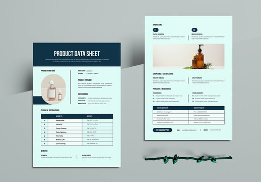 Product Data Sheet Layout