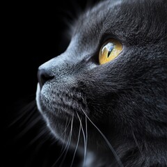 eyes yellow, whiskers gracing its nostrils