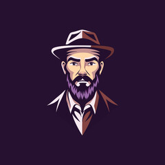 A flat style icon of an adult person