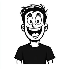 Hilarious guy and simple logo, vector style