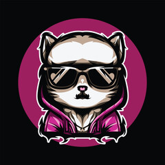 cat illustration cool logo mascot