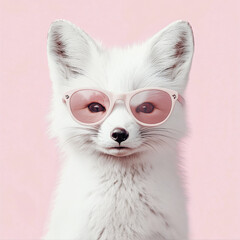 Obraz premium fox wearing sunglasses