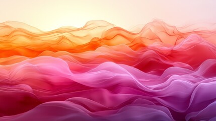 Fototapeta premium Sunset waves: warm tones of red, orange, and pink, flowing like a sunset on water