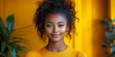 Fototapeta premium Portrait of a beautiful smiling black woman