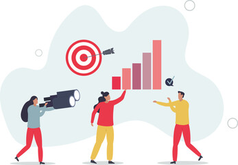 Targeted audience research methods for effective marketing.flat design with people.