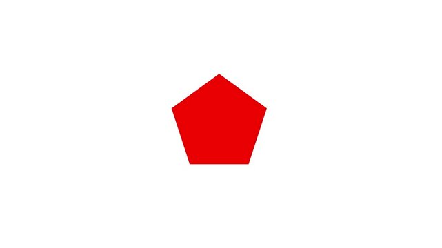 Morph shape isolated on white background, square to circle to polygon to star