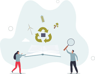 Education for sustainability as teaching ecology for kids .flat design with people.