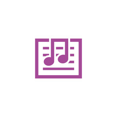 Musical Note Melody Logo design vector template