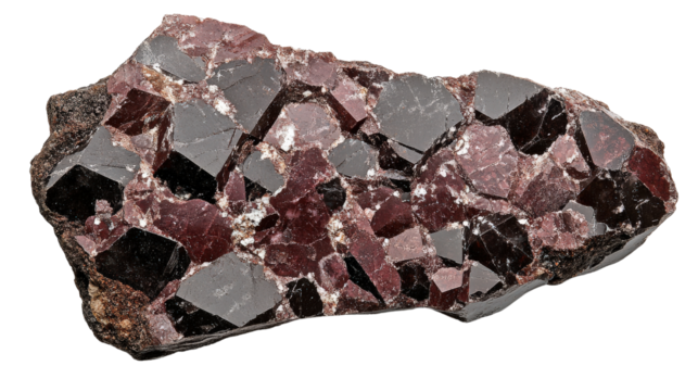 Raw mineral specimen on transparent background. Transparent background