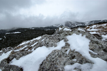 Frosty day at Rax Mountain in Lower Austria, Europa, featuring a snow-covered scenic view of icy alps landscape.