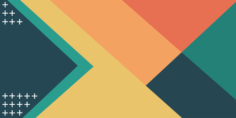 Green, orange, blue color abstract modern background with geometric shapes design for poster, template on web, backdrop, banner, brochure, website, flyer, landing page, presentation.