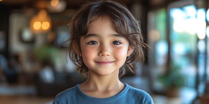 Portrait of an asian child looking at the camera
